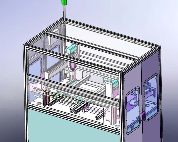 在线式SMT点胶机3D图纸 非标自动化机械三维