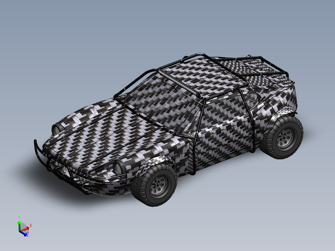 仿250z越野车造型<span style='color: red'>3D</span>模型图纸 Solidworks设计