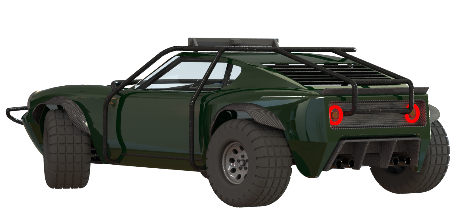 仿250z越野车造型3D模型图纸 Solidworks设计