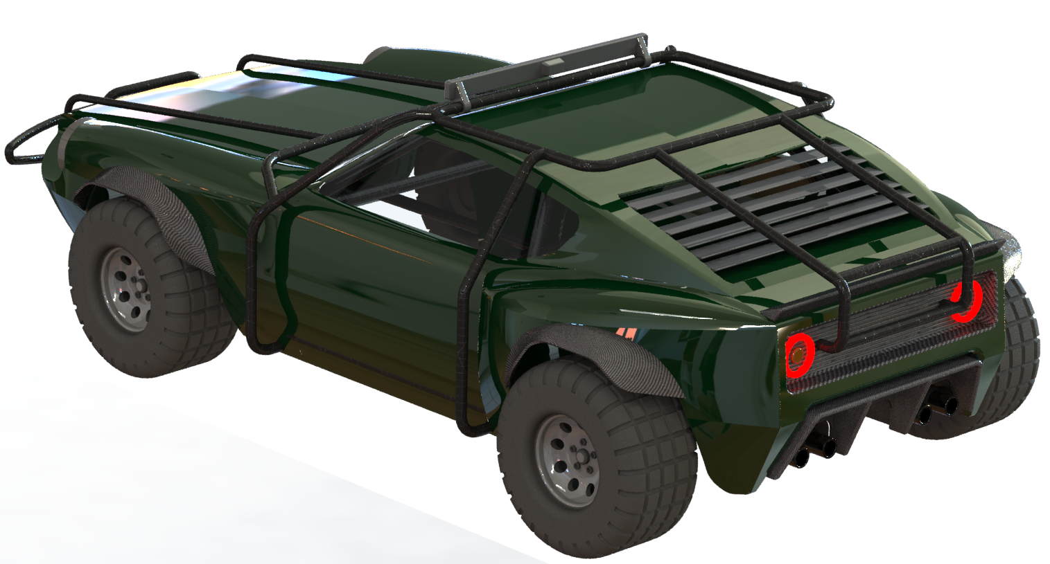 仿250z越野车造型3D模型图纸 Solidworks设计