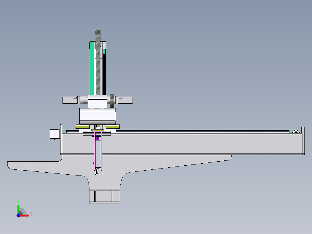 成型机械手、双截双梁置模机械手 非标自动化 机械设计前视图