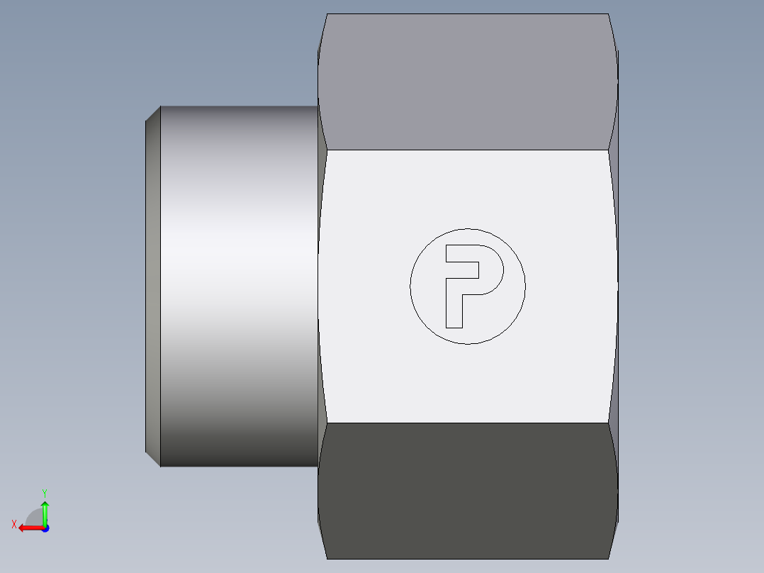 卡套式工业通用硬管接头EO_Swivel_connector_GAI30SMCFX后视图