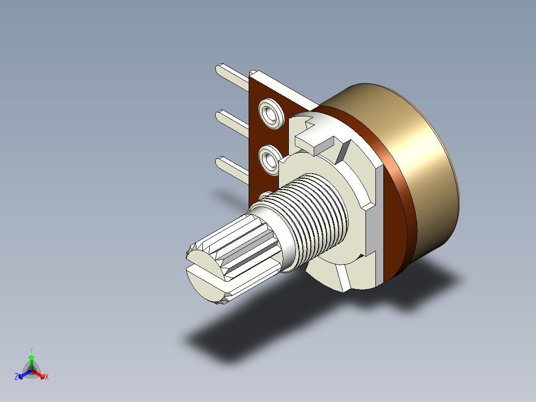 旋转电位计正等轴测图