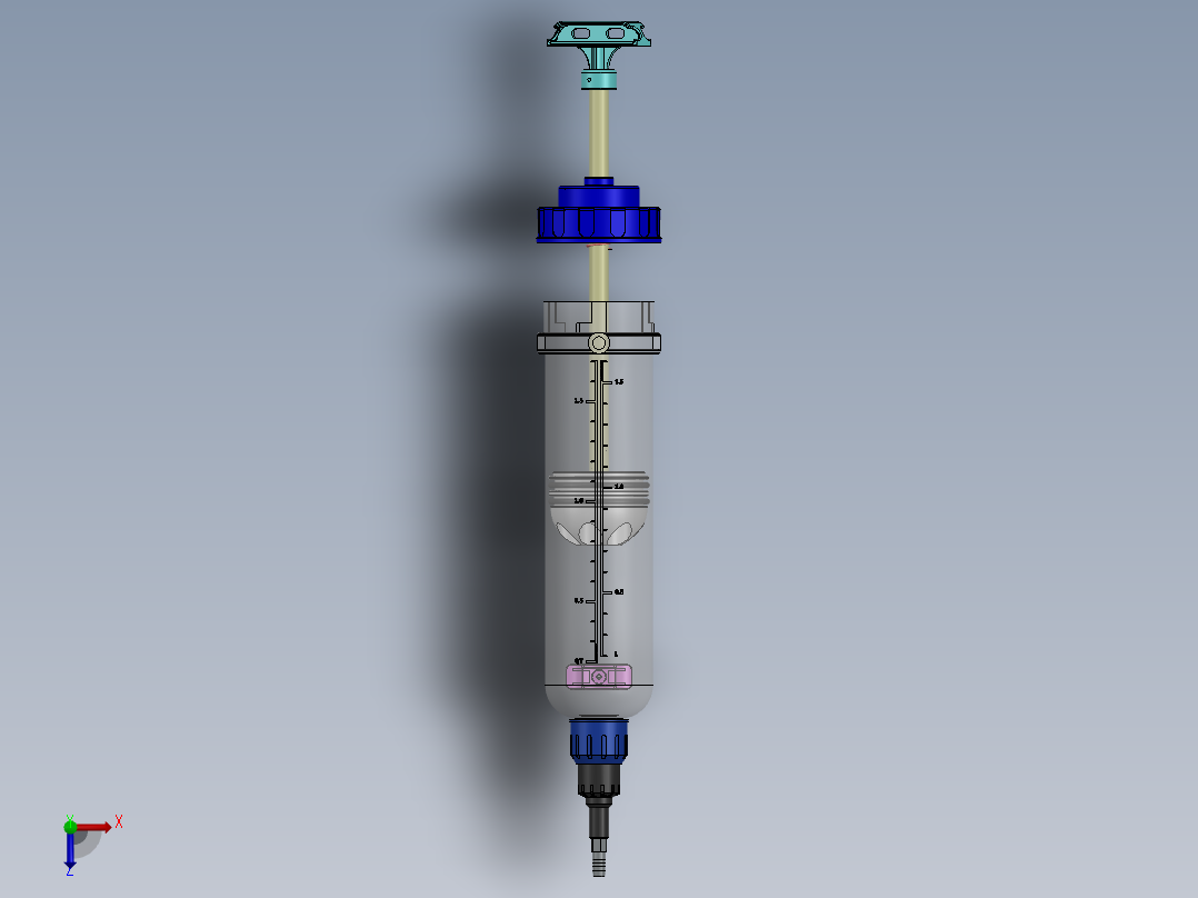 1500cc汽车油液提取注射器3俯视图
