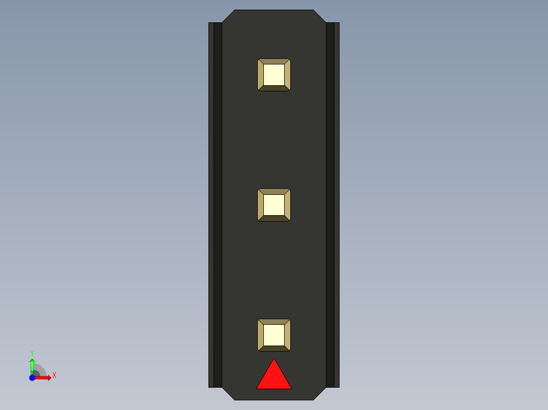 彩色公头100mil（2.54mm）系列-DS1021_black_3x01p_100mil_Type43_rev1.0前视图