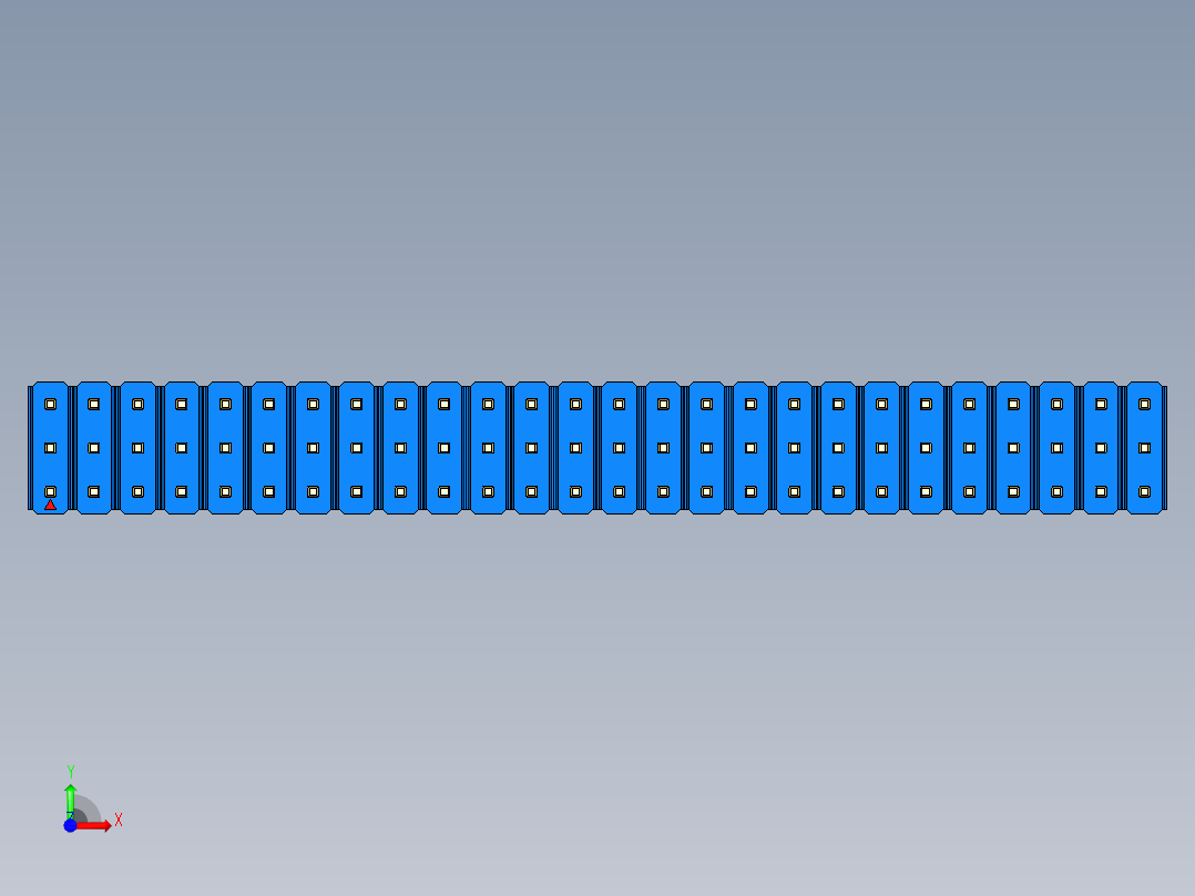彩色公头100mil（2.54mm）系列-DS1021_blue_3x26p_100mil_Type1_rev1.0前视图