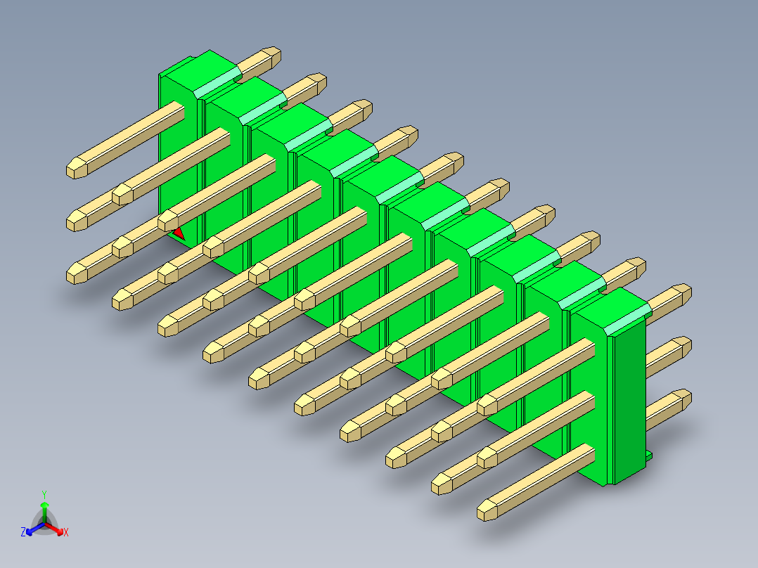彩色公头100mil（2.54mm）系列-DS1021_green_3x10p_100mil_Type1_rev1.0