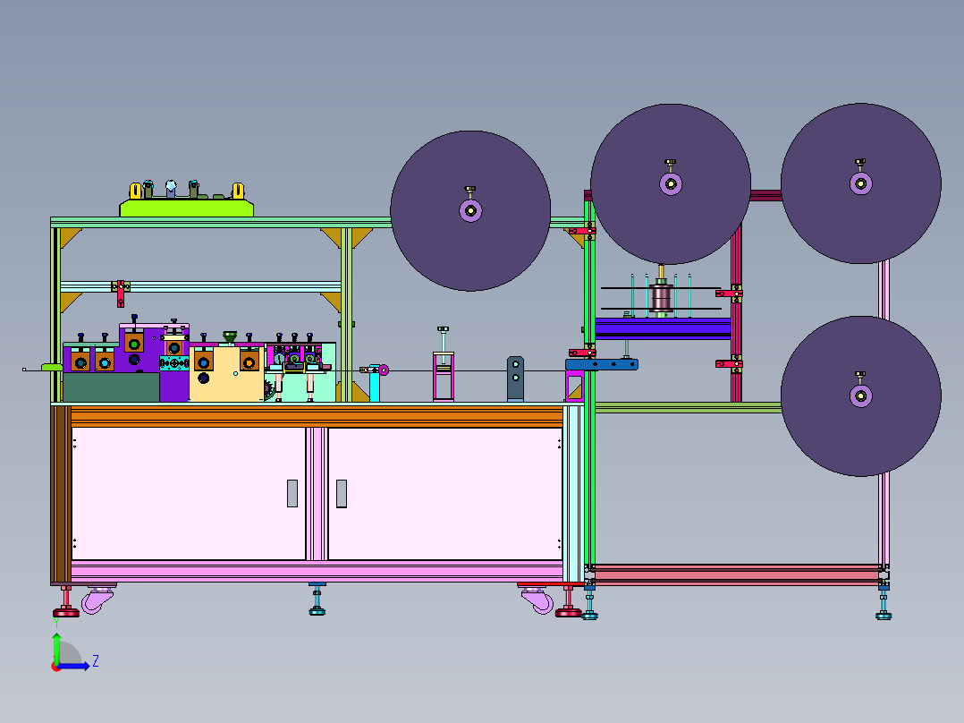 口罩弹力布复合成型机左视图