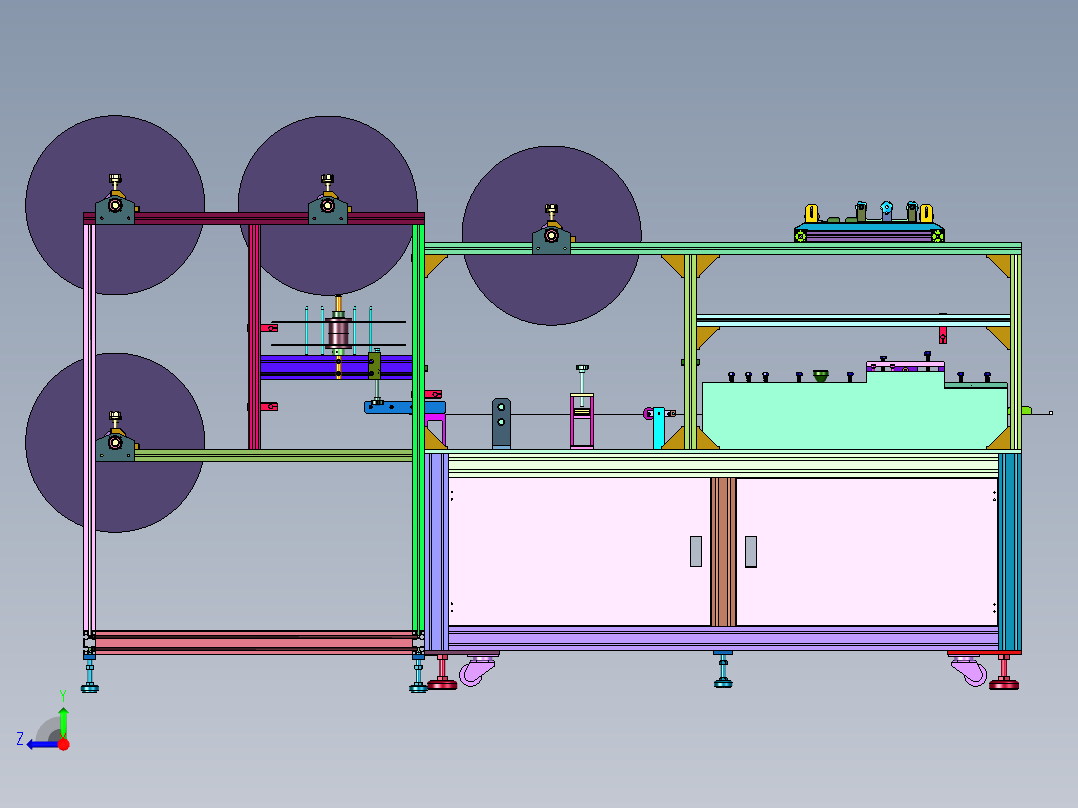 口罩弹力布复合成型机右视图