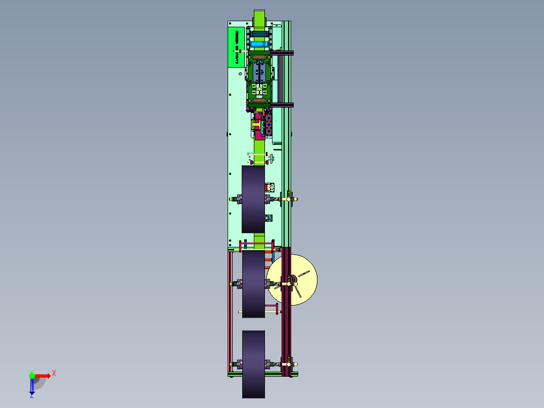 口罩弹力布复合成型机俯视图