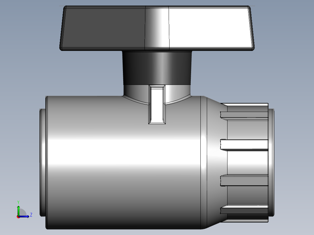 PVC公制管件-40 Ball valve左视图