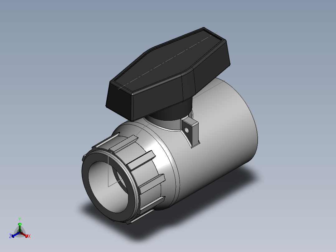 PVC公制管件-40 Ball valve正等轴测图