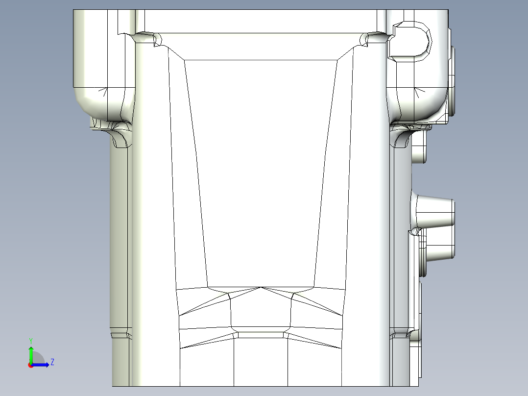 铸造的Packard V-1650-7 梅林发动机缸体左视图