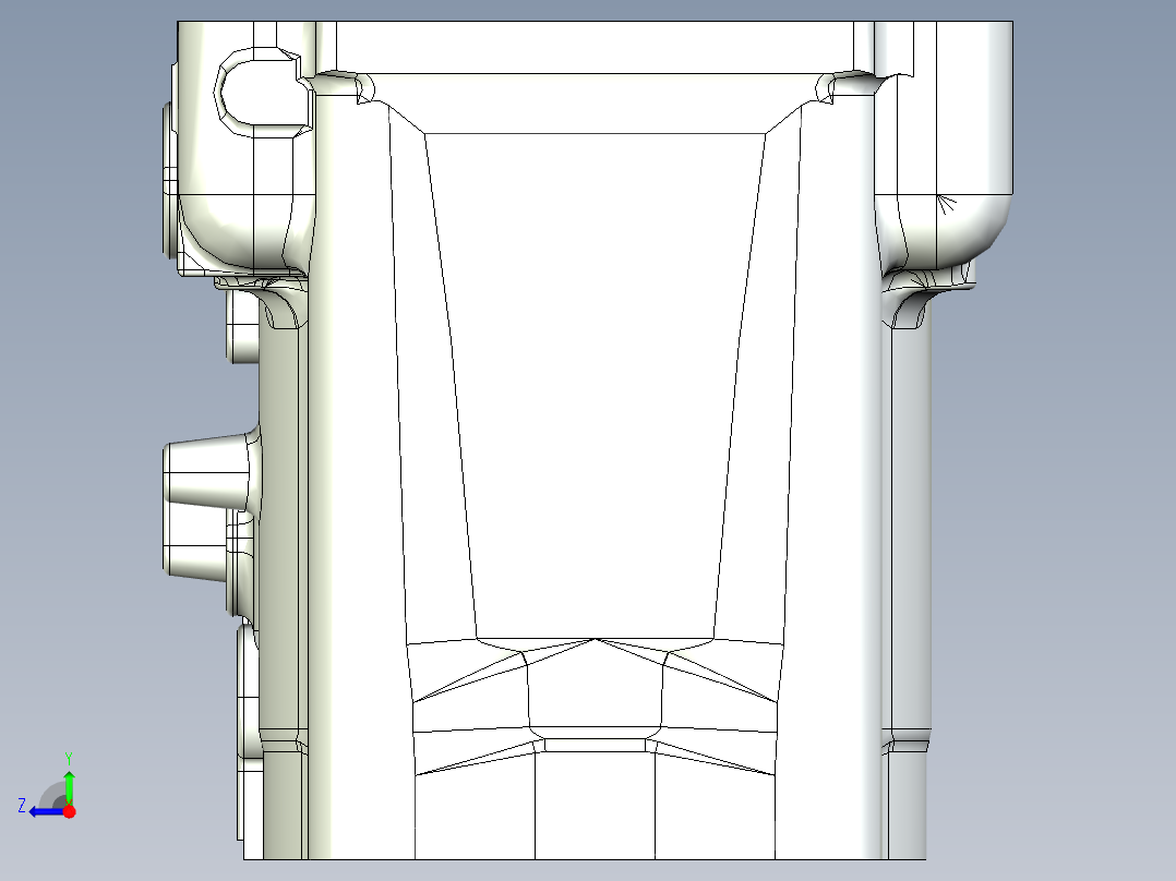 铸造的Packard V-1650-7 梅林发动机缸体右视图