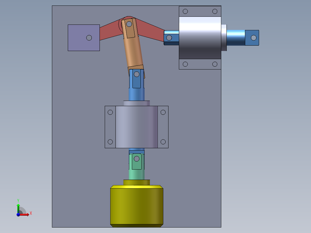S4 直行变垂直直行机构前视图