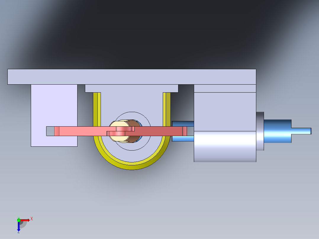 S4 直行变垂直直行机构俯视图