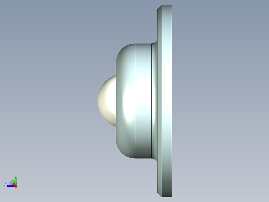 萬向滾珠57-3D多系列多零件图纸模型右视图