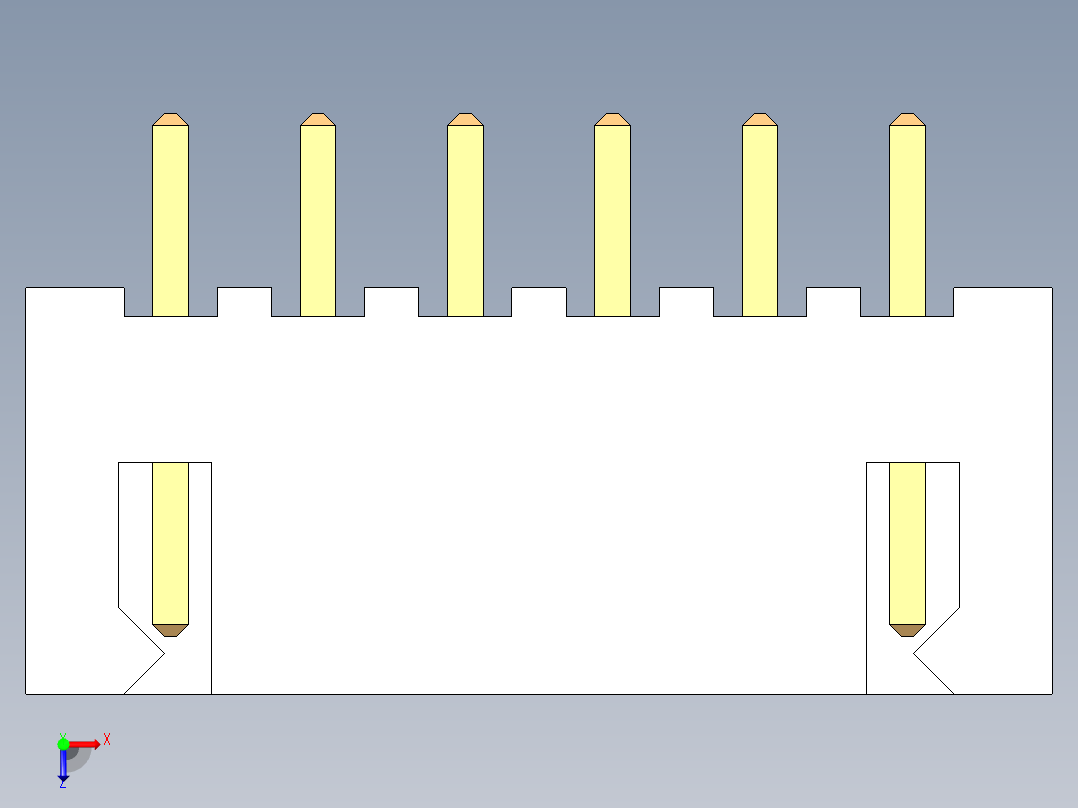 JST 2.54 2P - 6P俯视图
