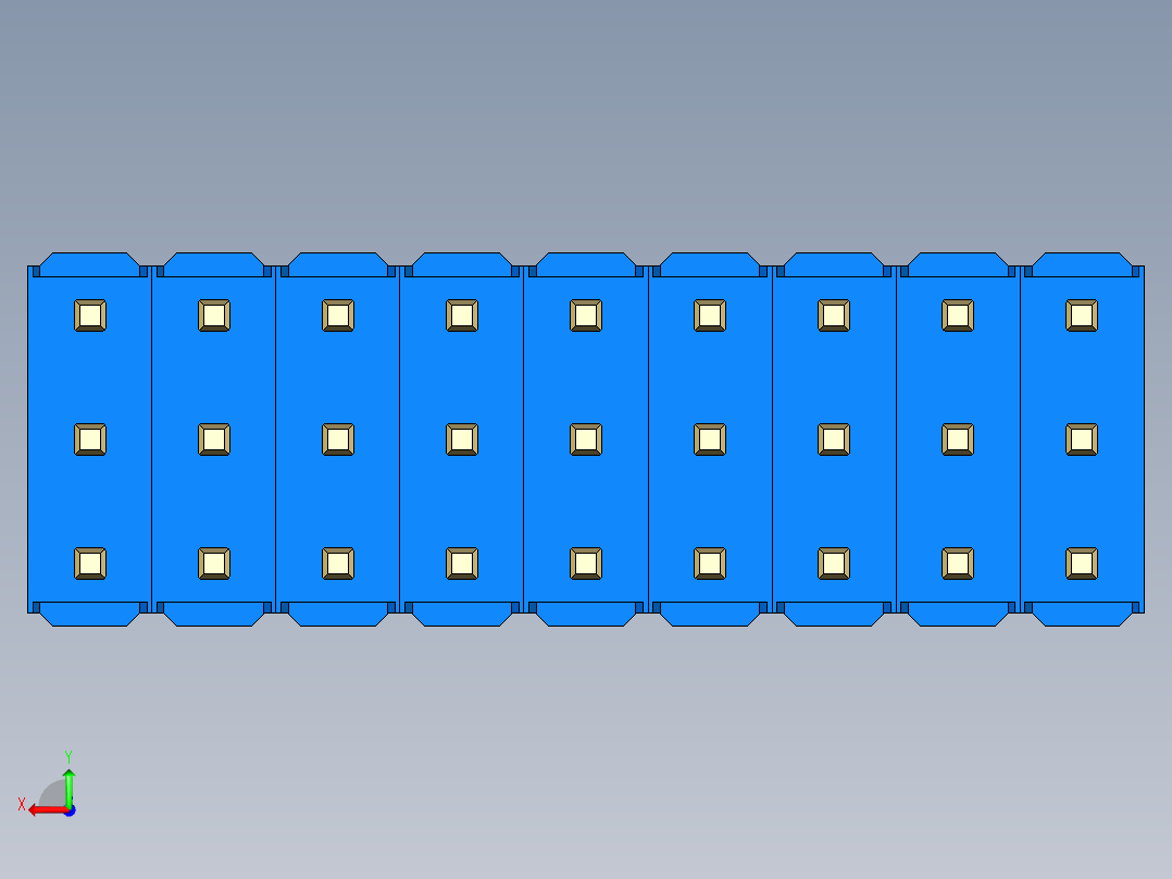彩色公头100mil（2.54mm）系列-DS1021_blue_3x09p_100mil_Type1_rev1.0后视图