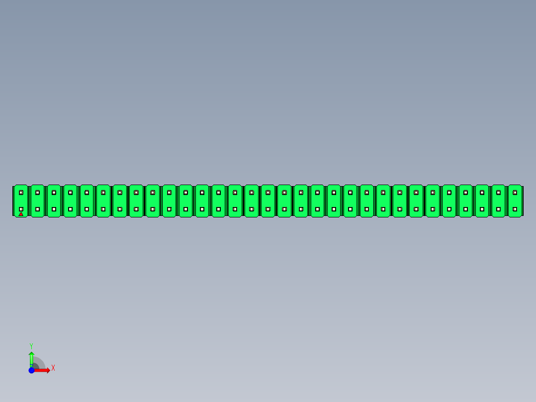 彩色公头100mil（2.54mm）系列-DS1021_green_2x31p_100mil_Type19_rev1.0前视图