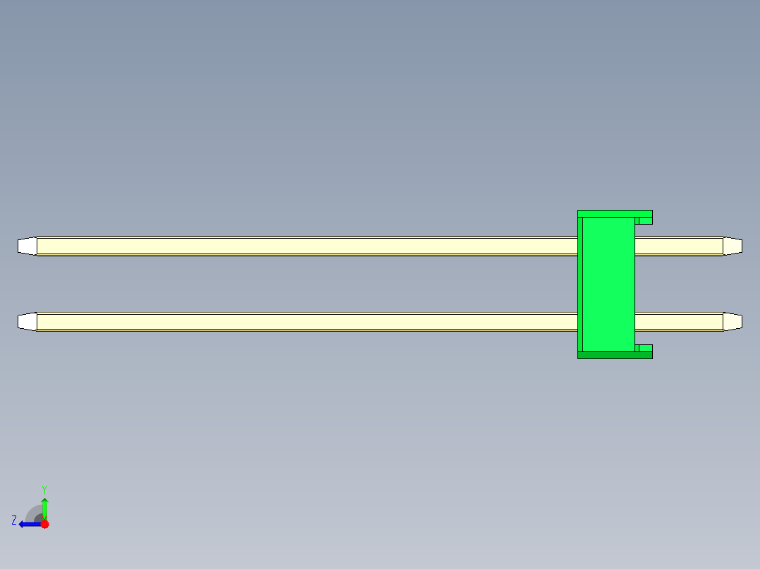 彩色公头100mil（2.54mm）系列-DS1021_green_2x31p_100mil_Type19_rev1.0右视图
