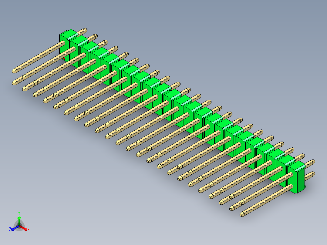 彩色公头100mil（2.54mm）系列-DS1021_green_2x23p_100mil_Type5_rev1.0
