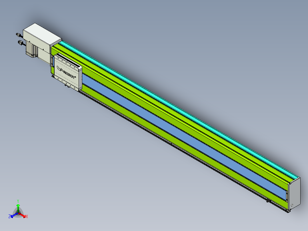 威洛博VBC同步带传动一无尘环境VBC17-L45-S1450-BR-ZP75-C3正等轴测图