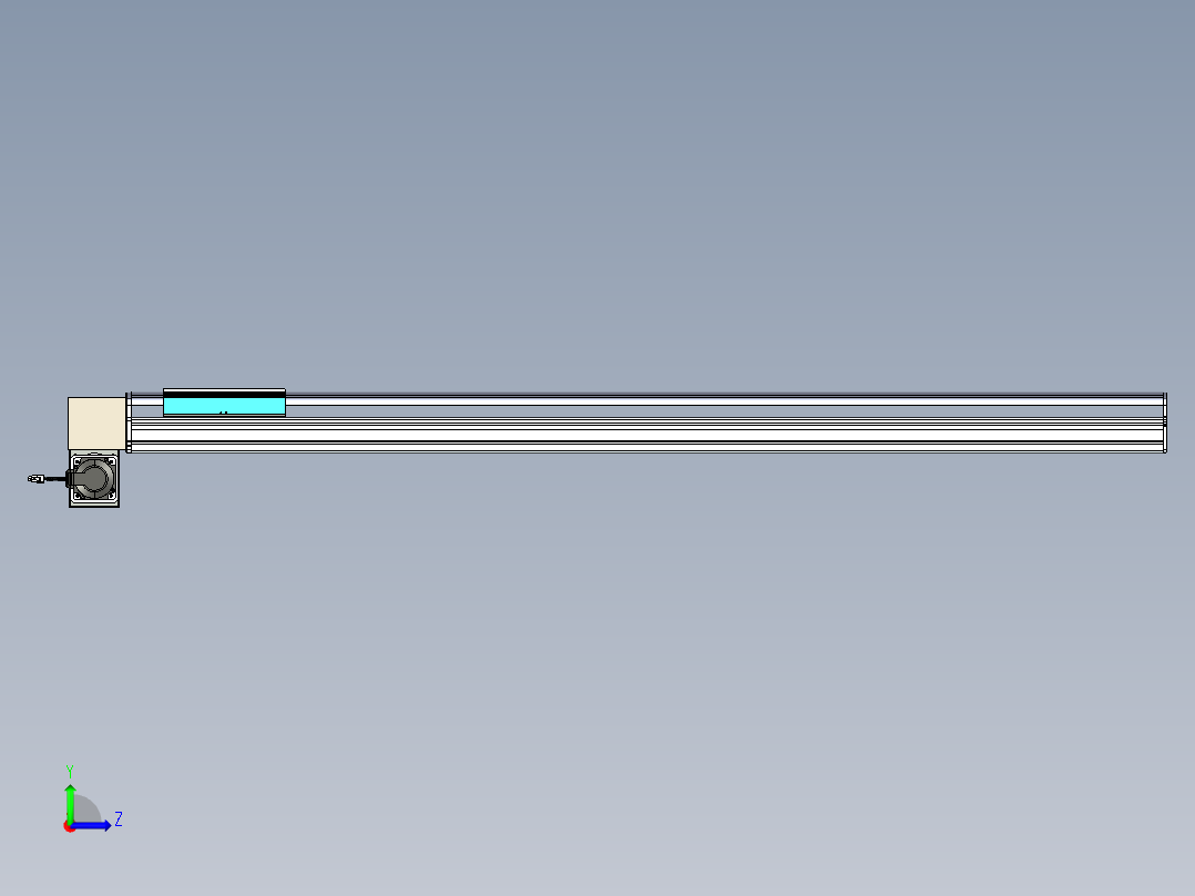 同步带滑台-半封闭B22H-L100-C-S1550-RD-P75-D3-N5左视图