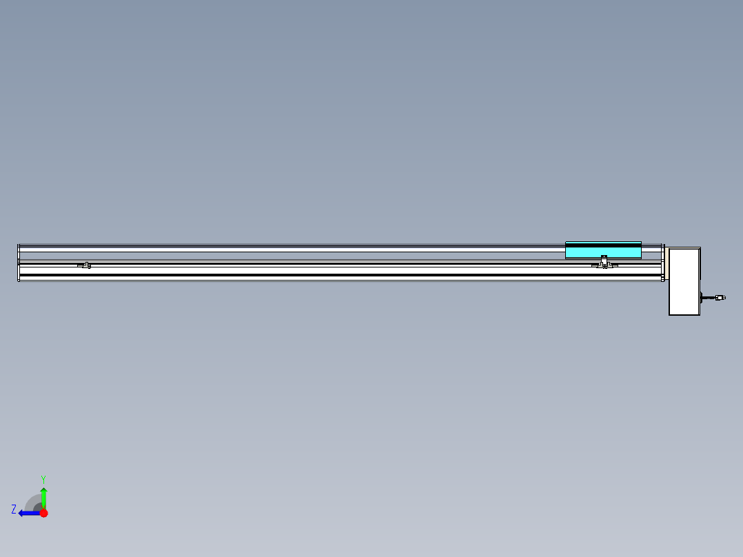 同步带滑台-半封闭B22H-L100-C-S1550-RD-P75-D3-N5右视图