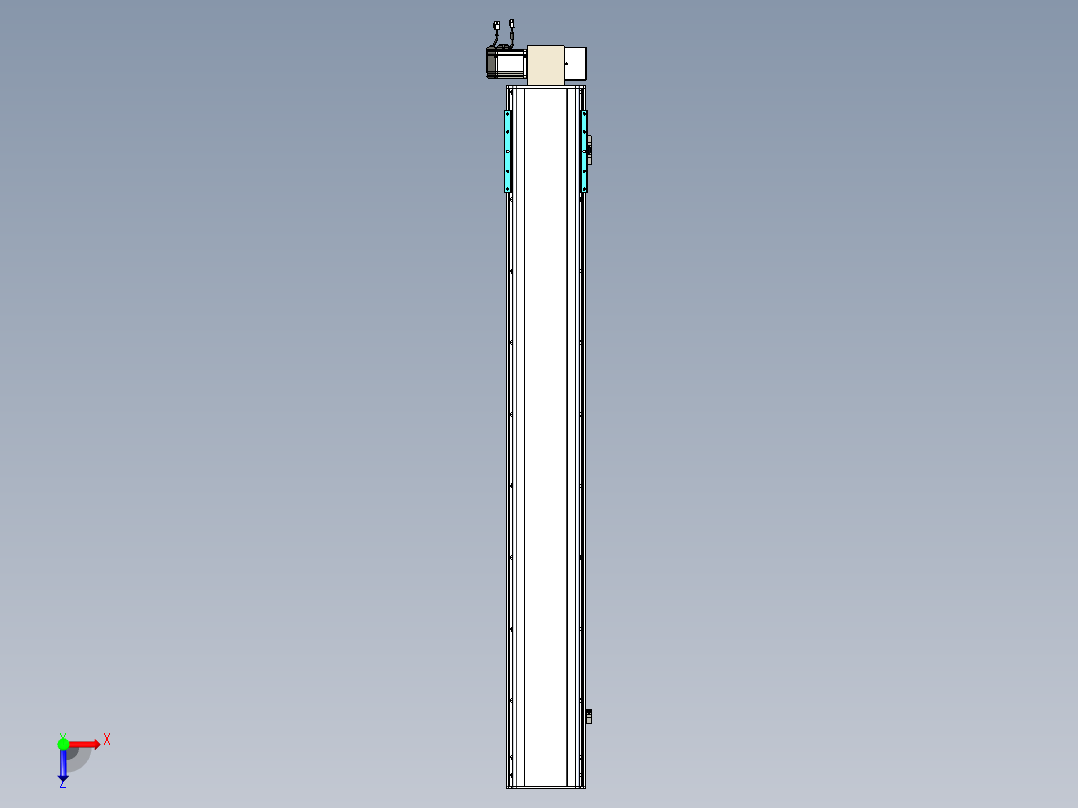 同步带滑台-半封闭B22H-L100-C-S1550-RD-P75-D3-N5俯视图
