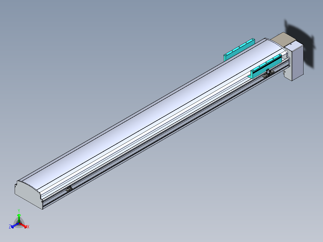同步带滑台-半封闭B22H-L100-C-S1550-RD-P75-D3-N5正等轴测图