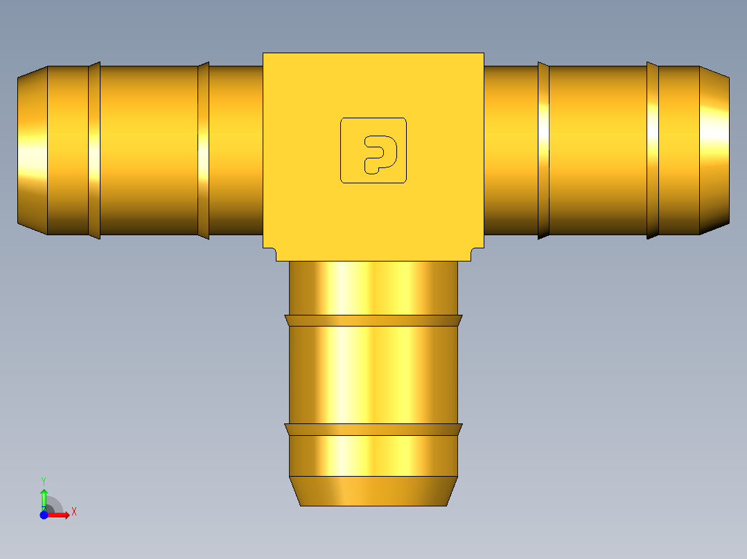 工业通用螺蚊管倒齿式工业硬管接头Union Tee 224-8前视图