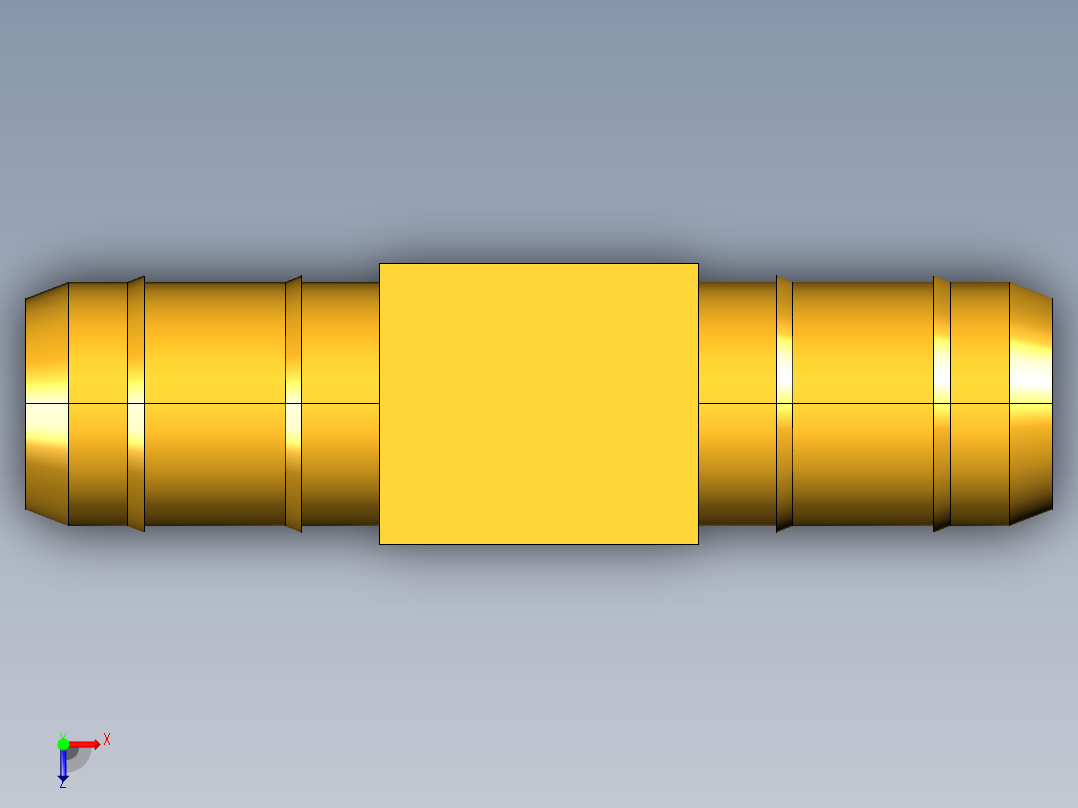 工业通用螺蚊管倒齿式工业硬管接头Union Tee 224-8俯视图