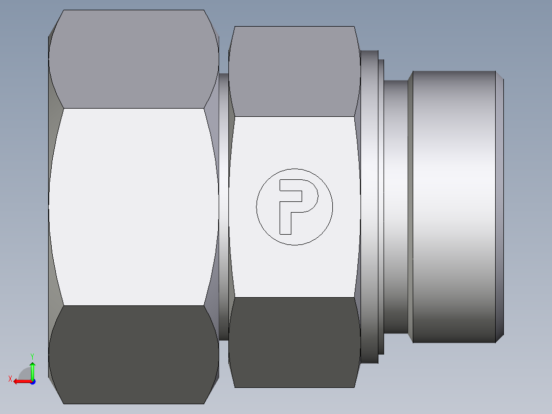 卡套式工业通用硬管接头EO_Swivel_connector_EGE38SREDCF后视图