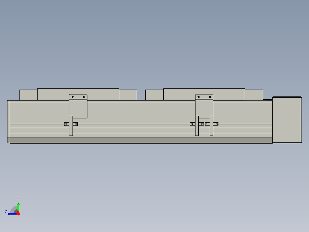 直线模组LHC17-S200-L设计图纸右视图
