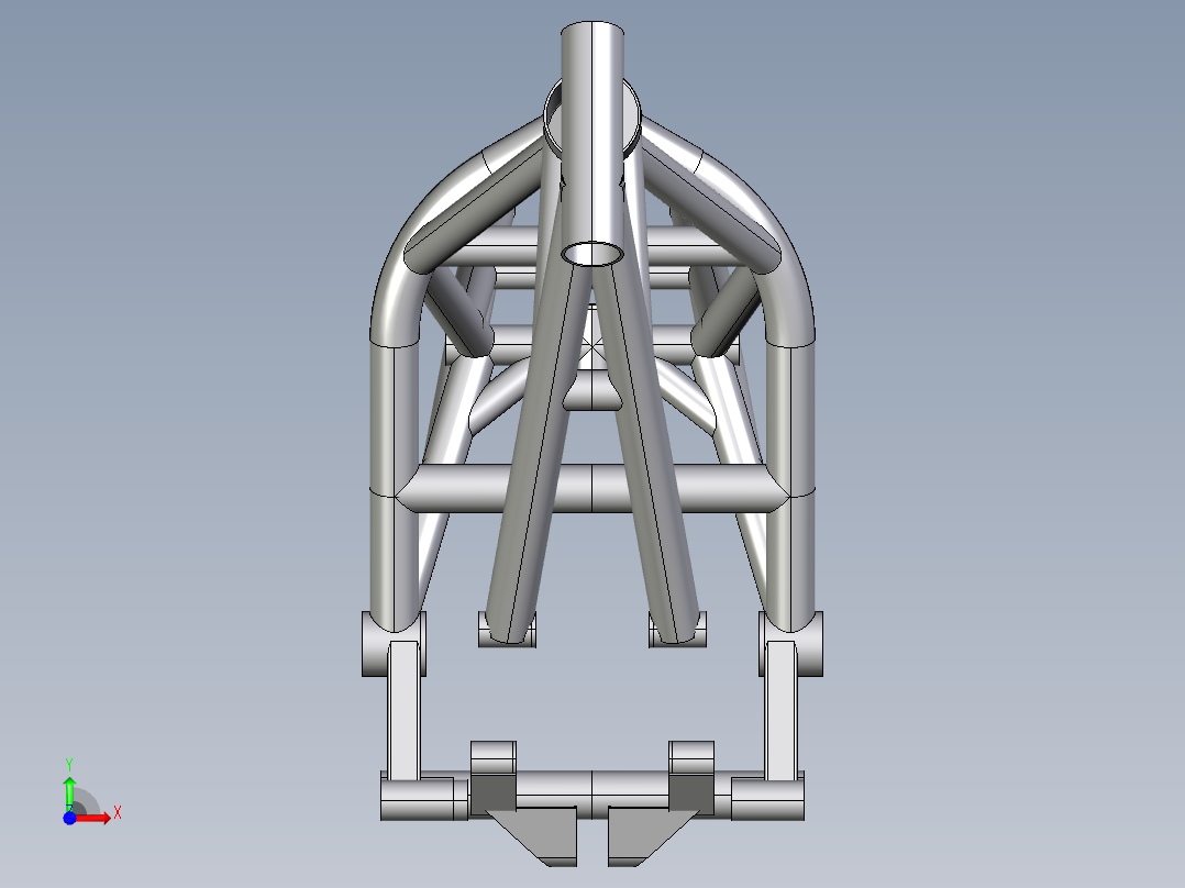 摩托车骨架模型3D模型前视图