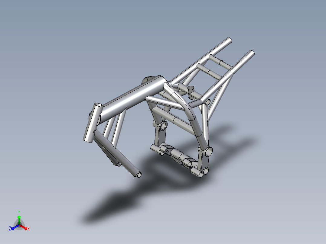 摩托车骨架模型3D模型正等轴测图