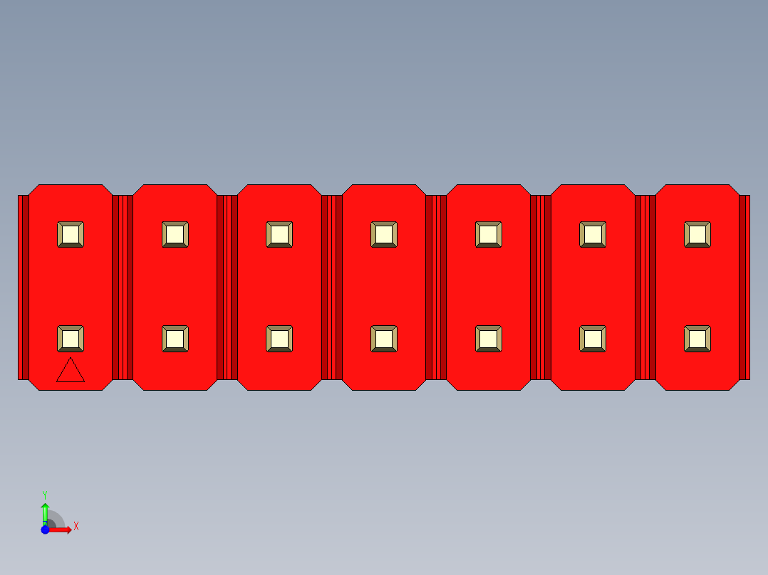 彩色公头100mil（2.54mm）系列-DS1021_red_2x07p_100mil_Type19_rev1.0前视图