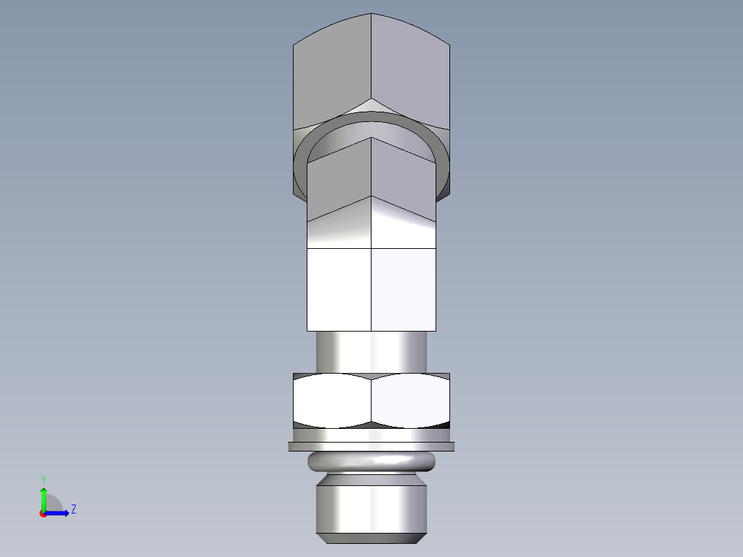 卡套式工业通用硬管接头EO_Adjustable_locknut_45_deg_elbow_VEE08ZLMORCF左视图