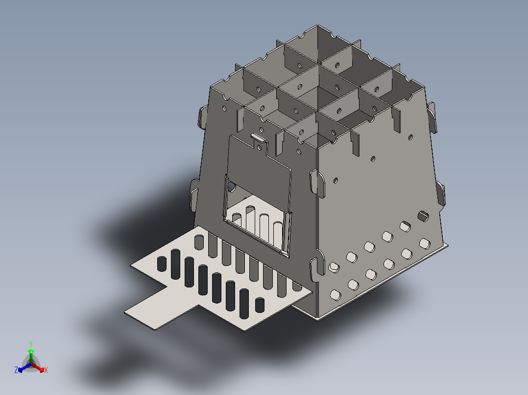折弯的煮水火炉正等轴测图