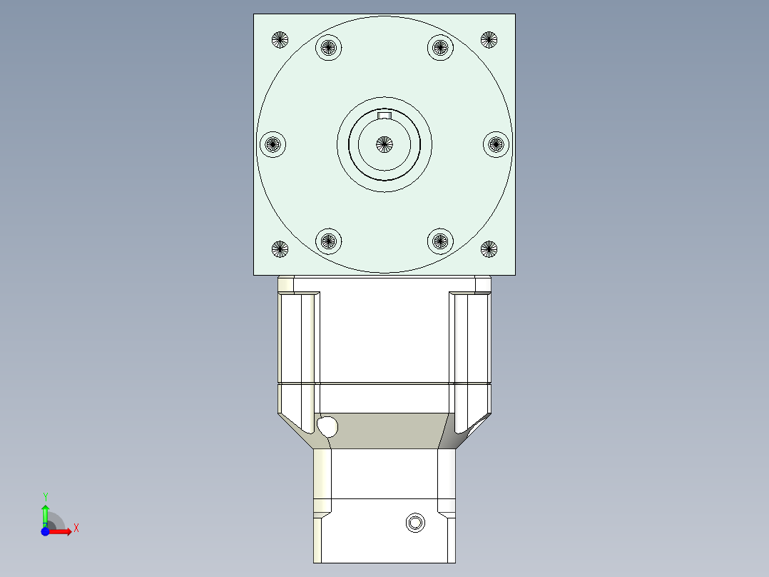 换向器PW110双轴 PGH90-L2 14-50-70-M4.stp前视图