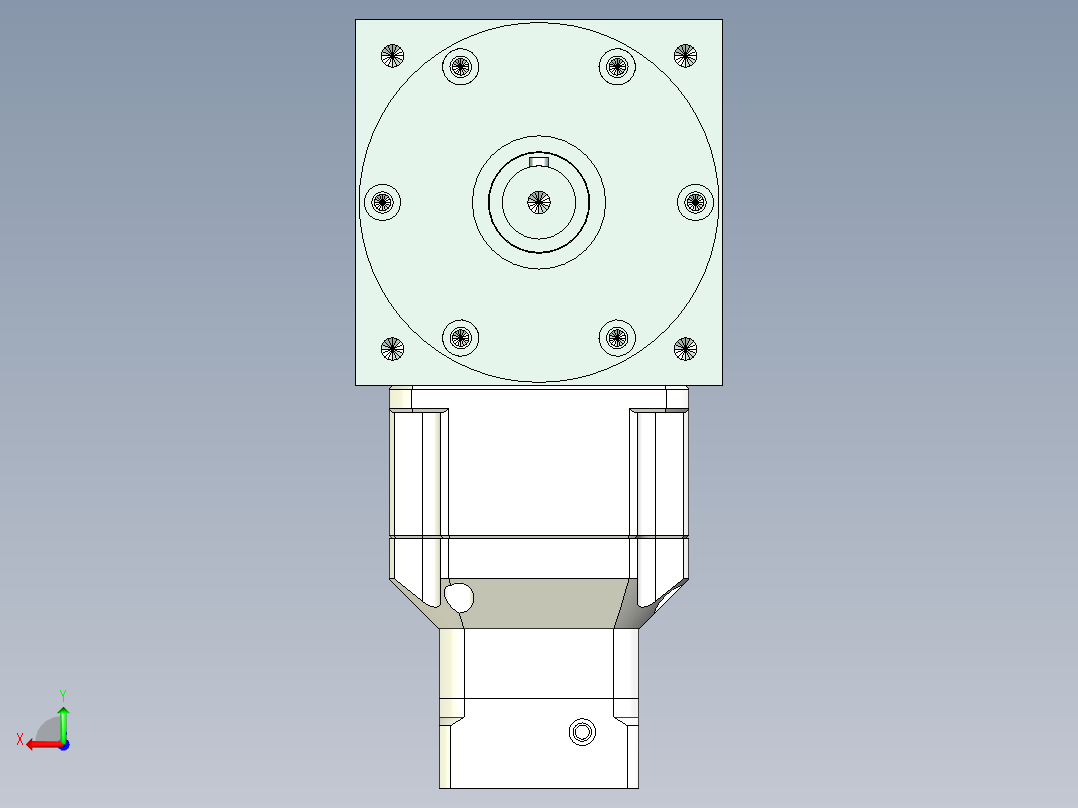 换向器PW110双轴 PGH90-L2 14-50-70-M4.stp后视图