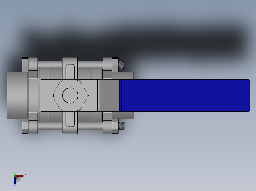 三片式对焊球阀-316L DN15-DN80俯视图