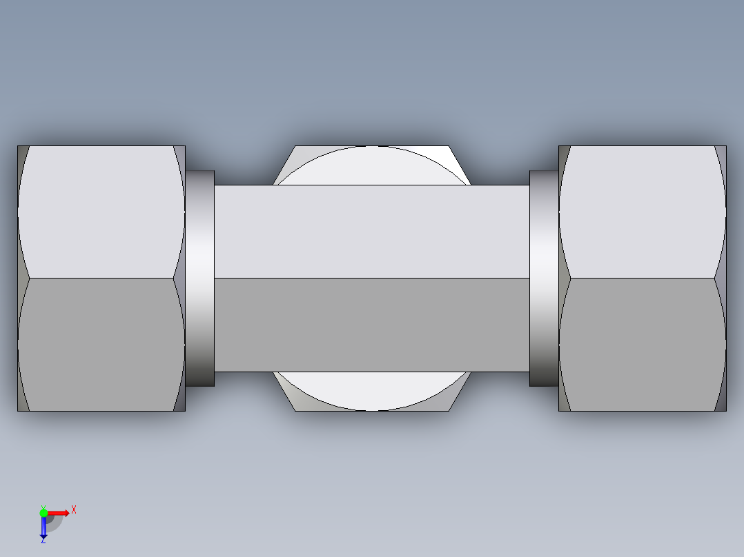 卡套式工业通用硬管接头EO_Standpipe_branch_tee_EVT15LCF俯视图