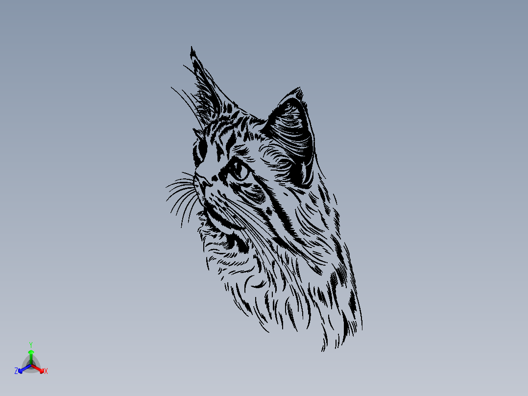 cat-猫头像正等轴测图