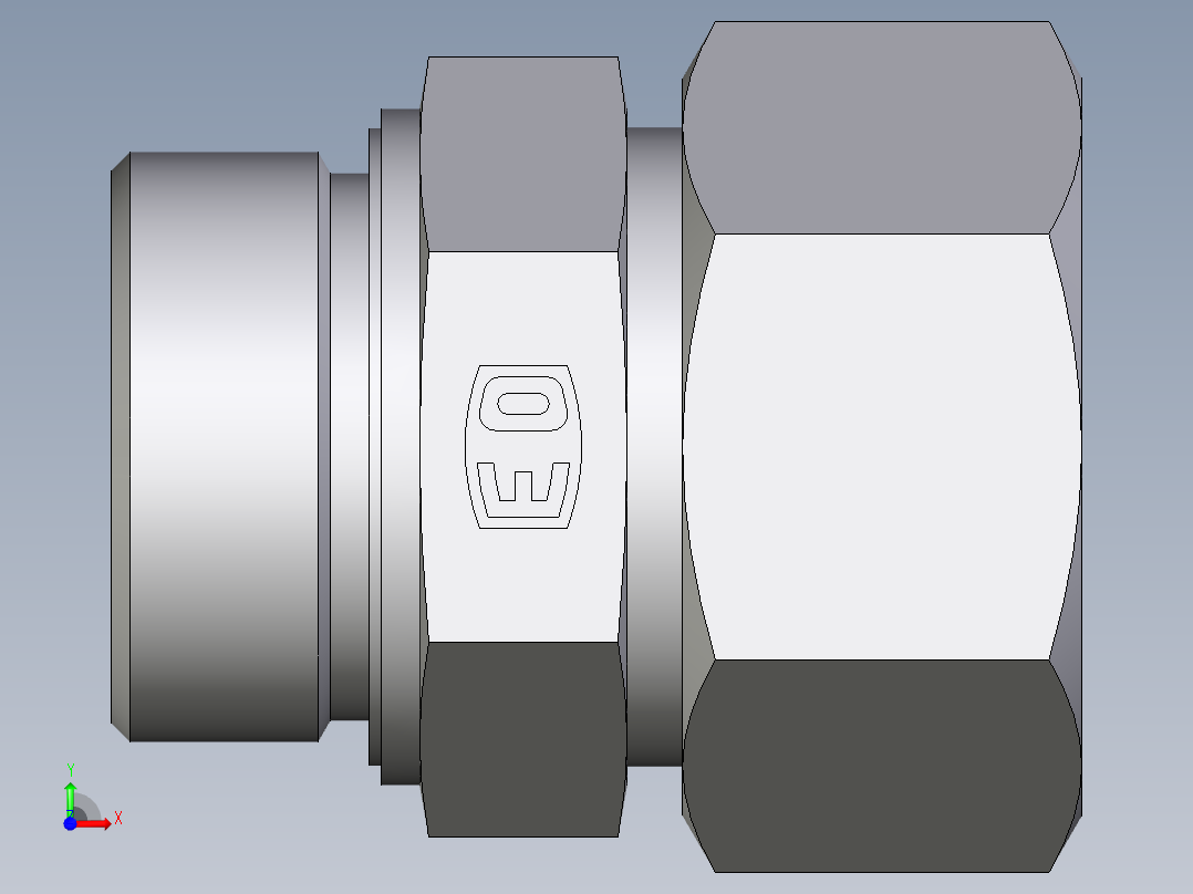 卡套式工业通用硬管接头EO_Male_Stud_connector_GE38SMED71前视图