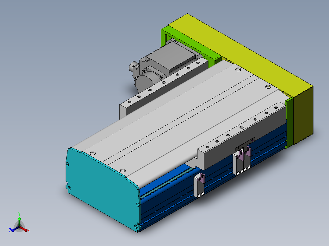 MTH丝杆半封闭模组MTH27-BL-1500W正等轴测图
