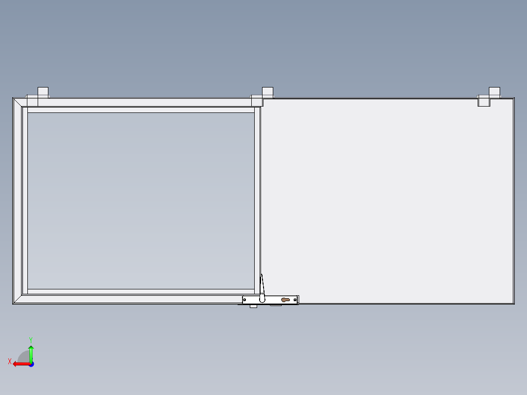 有机玻璃金属门后视图