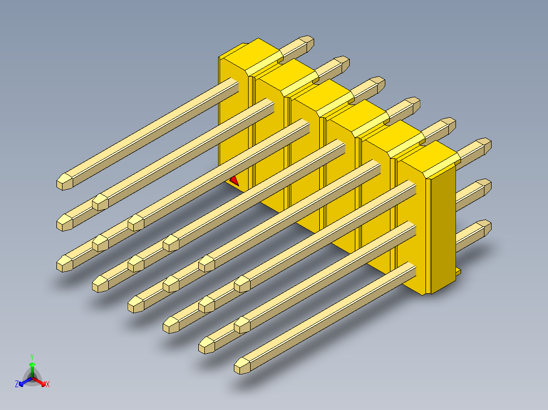 彩色公头100mil（2.54mm）系列-DS1021_yellow_3x06p_100mil_Type5_rev1.0