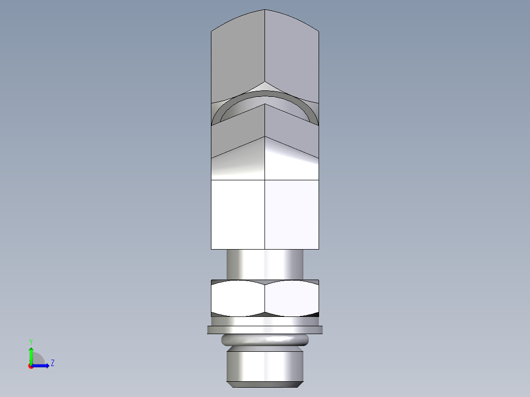 卡套式工业通用硬管接头EO_Adjustable_locknut_45_deg_elbow_VEE06ZLMORCF左视图